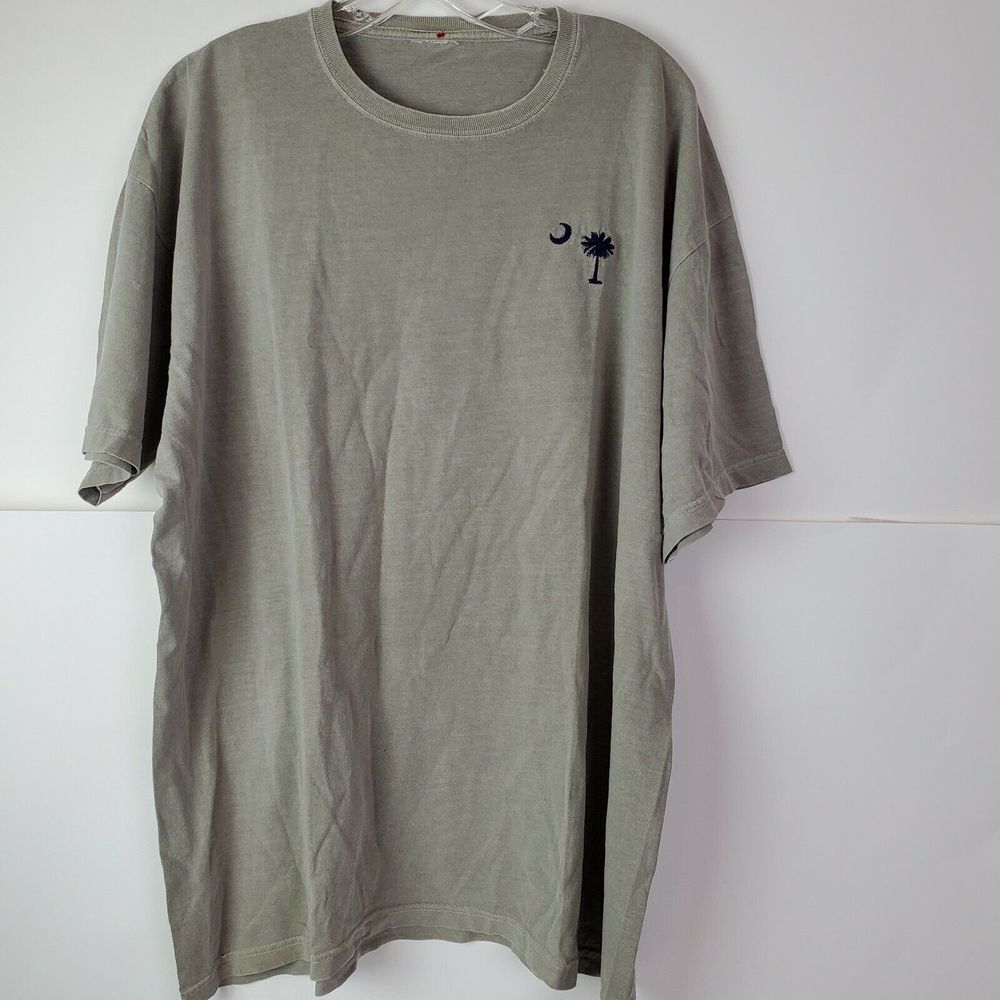 Men's Palmetto Crescent Moon SC T-Shirt Distressed Gray Short Sleeve XL‎